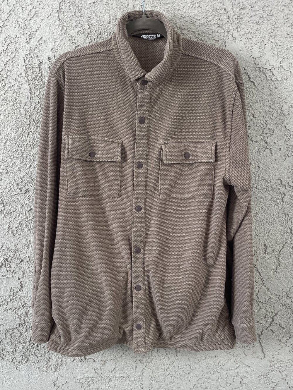 Mountain Khakis Mens Medium Apex Pop Top Shirtjac Shacket Fleece Jacket Tan
